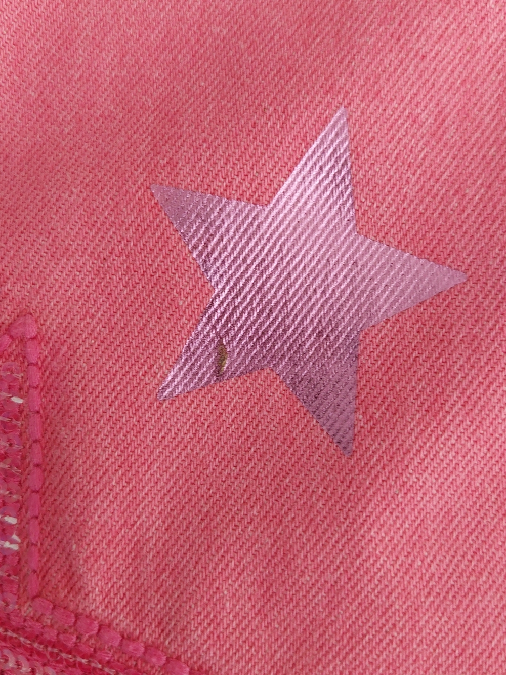 Grace in LA Pink Star Sequin Flare Jeans Women Size 25 High Waist Embellished - Picture 10 of 11